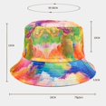 thumbnail image 2 of Protección solar al aire libre Impreso Tie Dye Fisherman Hat Bucket Graffiti Sombrero de doble cara,11 Feliz Sencillez, 2 of 3