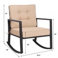 thumbnail image 3 of Costway 2PCS Patio Rattan Rocker Chair Outdoor Glider Rocking Chair Cushion Lawn, Black Black+Beige, 3 of 10