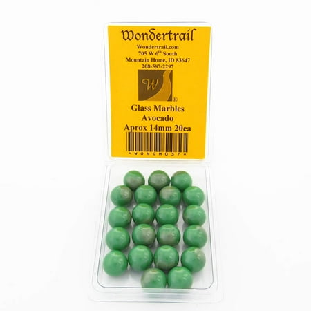 - Avocado Marbels 14mm Glass Marbles Pack of 20 Wondertrail
