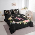 thumbnail image 3 of Homewish Cartoon Letter K Bedding Comforter Set 7pcs for Teen, Romantic Pink Rose Flower King Bedding Sets, Dreamy Butterfly Reversible Bed Sheets, Luxury Bedroom Decor, 3 of 7