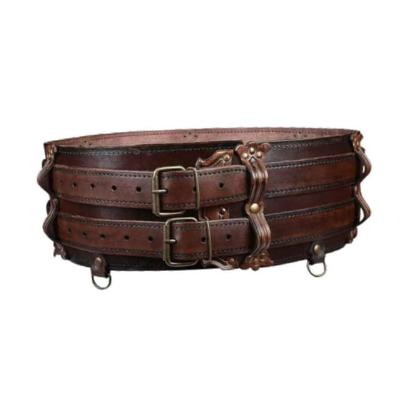 Milageto Medieval Waist Belt PU Leather s Belt for Dress up Role Play Party Brown