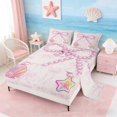 thumbnail image 2 of Manfei Pink Coquette Pearl Bow Seashell Full Size Sheets for Girls, Cute Girlish Print Bed Sheets 4-Piece, 1 Flat Sheet, 1 Fitted Sheet and 2 Pillowcases, 2 of 6
