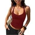 thumbnail image 2 of Rutainlusire Trendy Sexy Sleeveless Tank Tops for Women Women's Fashion Casual Backless Neck Strap Crew Neck Solid Color Tank Top, 2 of 6