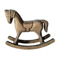 thumbnail image 1 of Caballo balancín de madera decorativo para el hogar, elegante figura de caballo balancín para marrón oscuro, 1 of 9
