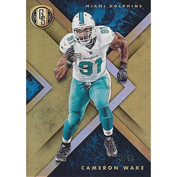 Cameron Wake 2018 Panini Gold Standard Football (#91 Miami Dolphins Defensive End) Parallel Insert Collectible NFL Football Trading Card #70/99
