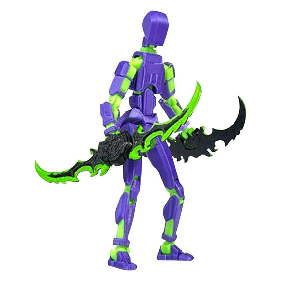 Titan 13 Action Figure, T13 Action Figure Robot, Stikbot Toys with Weapon Accessories, 3D Printed Action Figures Toys, Multi-jointed Movable Stick Bots Articulated Robot Dummy, Bot Figures