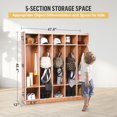 thumbnail image 4 of Clothing and Hat Storage Cabinet,5-Section Classroom Coat Locker Glazed Finished, 10 Cubbies for Classrooms, Daycare Cubby, 4 of 10