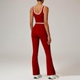 thumbnail image 6 of Frostluinai 2 Piece Workout Sets for Women High Waist Yoga Flare Legging with Color Block Sport Tank Tops for Athletic Gym Outfits Red L, 6 of 8