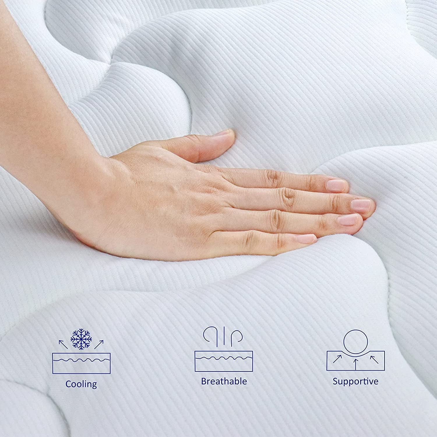 Crystli Hybrid Mattress 10 Inch King Pressure Relief & Cooler Sleeping Memory Foam & Individually Wrapped Pocket Coils King Size Mattresses