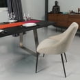 thumbnail image 6 of Pitch Harmony Ivory Upholstery Dining Chair with Conic Legs (Set of 2), 6 of 10