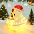 thumbnail image 2 of Chicken Figurine with Santa Hat and Book Decorative Collectible Ornament for Home Desk Shelf Display, 2 of 5