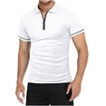 thumbnail image 4 of cfhntfmh Quarter-Zip Pullover Shirts for Men Summer Basic Solid Short Sleeve Lapel Golf Tops Muscle Sports Tees, 4 of 5