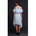 thumbnail image 3 of Bimba Floral Printed Womenâ€™s Ruffle Front Cold Shoulder Swing Shift Dress-Large, 3 of 6