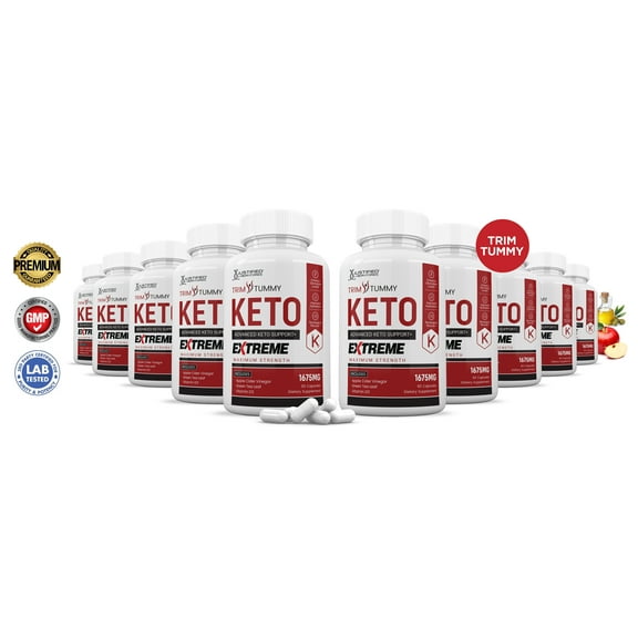 (10 Pack) Trim Tummy Keto ACV Extreme Pills 1675mg Alternative to Gummies Dietary Supplement 600 Capsules