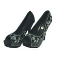 thumbnail image 4 of Glitter Women's Platform Black Heels, 4 of 4