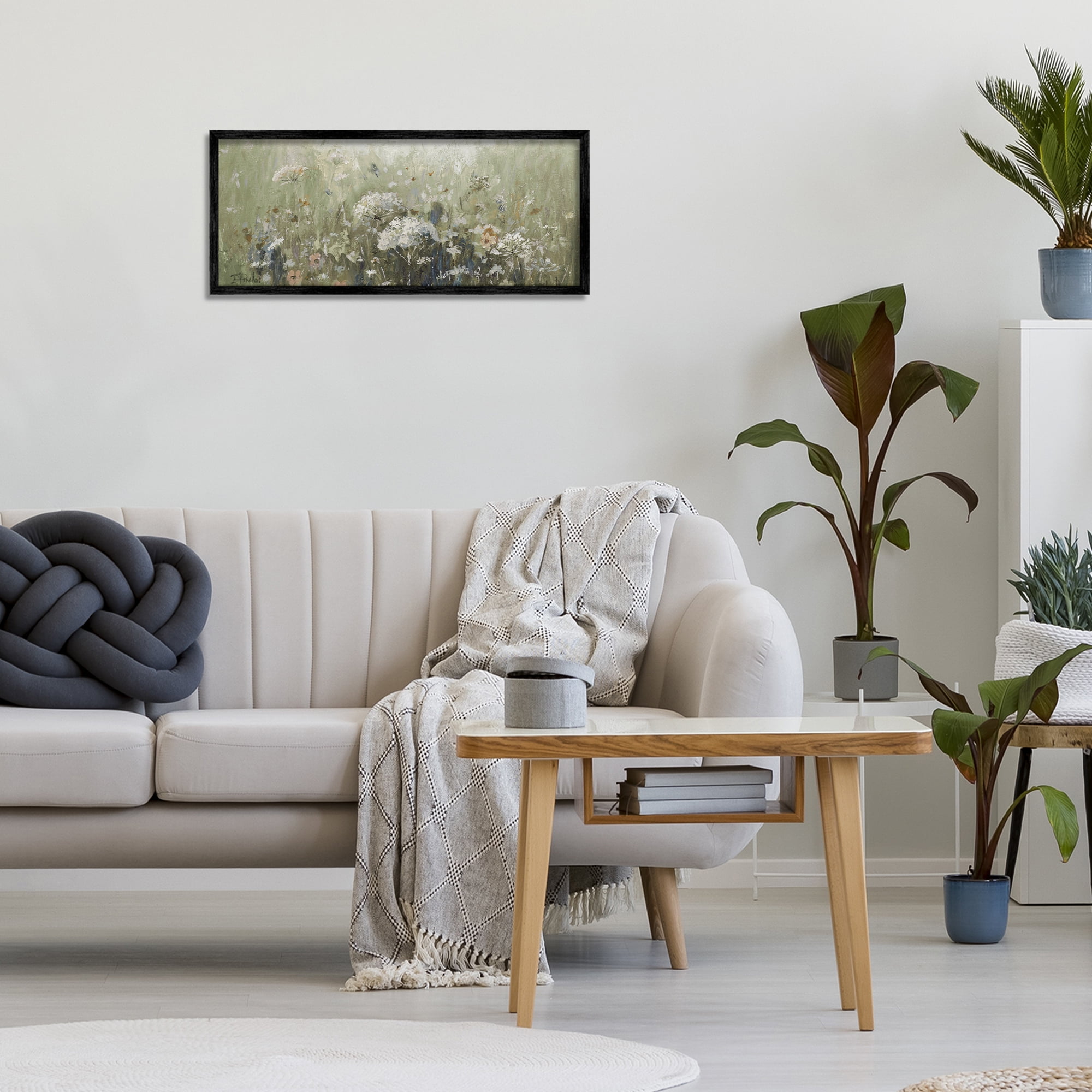 Stupell Industries Mistful Summer Meadow Scene Black Framed Giclee Art, design by Patricia Pinto