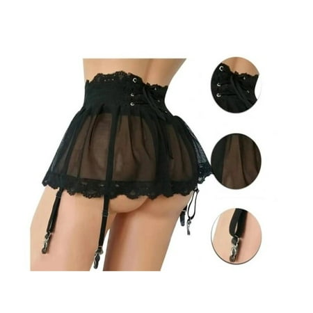 

Women s Sexy Lingerie High Waist Solid Color Sexy Mesh Garter Dress