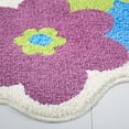 thumbnail image 5 of TOWN & COUNTRY PLAY Blossom Retro Daisy Flower Shaped Bath Mat, Absorbent Tufted Floor Mat, Non-Slip Backing, Machine Washable, Blue/Green/Purple, 31.5"x31.5", 5 of 10
