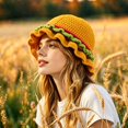 thumbnail image 2 of Wide Brim Sun Hats Cute Styling Handmade Food Knitted Wool Fisherman'S Hat, 2 of 4