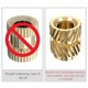 thumbnail image 3 of 120Pcs M3X5.7-OD4.6 Thread Knurled Brass Threaded Heat Set Heat Resistant Insert Embedment Nut for 3, 3 of 5