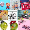 thumbnail image 3 of Ojos saltones, 700 piezas de plástico, ojos móviles, autoadhesivos, ojos tambaleantes, ojos negros pequeños y grandes, ojos de muñeca, ojos redondos adhesivos para manualidades kaili Sencillez, 3 of 3