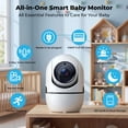 thumbnail image 4 of Kazilan Baby Monitor, 2K Nanny/Pet Camera, 2.4G/5GHz WiFi Indoor Camera for Home Security, Two-Way Talk, IR Night Vision, Motion Tracking, Siren Alarm, 4 of 12