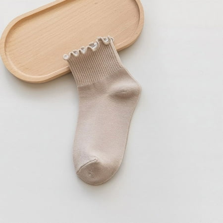 Zkysteio Socks women s spring and summer white with loafers short socks Japanese style small leather shoes black pile socks