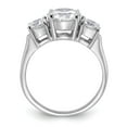 thumbnail image 2 of Sterling Silver Rhodium-plated Three Stone CZ Ring, 2 of 6