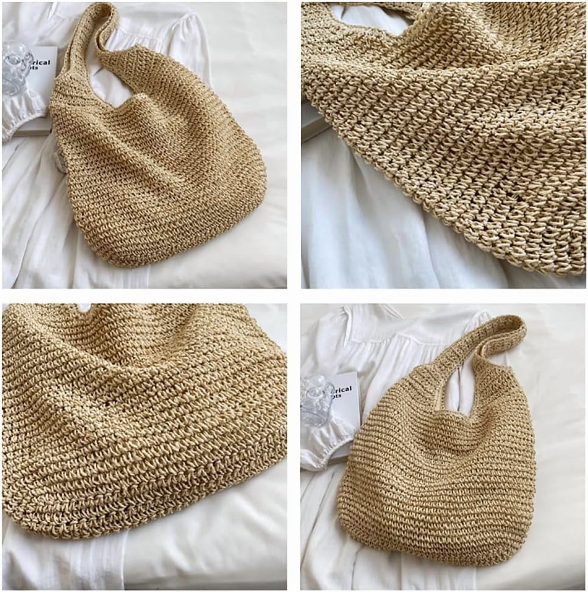 CoCoMangos Straw Hobo Bags for Women Vintage Handbag Tote Bag Boho Crochet Beach Bag Trendy Handwoven Shoulder Bags Purse
