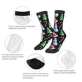 thumbnail image 3 of Zufioo Disco Mirror Ball Snowman Print Children's Mid-tube Socks, Contrast Color High Elastic Sports Socks - Sweat-absorbent, Warm, Suitable for Children Aged 6-10, 3 of 5