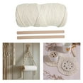 thumbnail image 3 of Cordón trenzado de algodón beige natural para macramé, ideal para manualidades. 100 m x 6 mm. 6 mm con 2 palos, 3 of 9