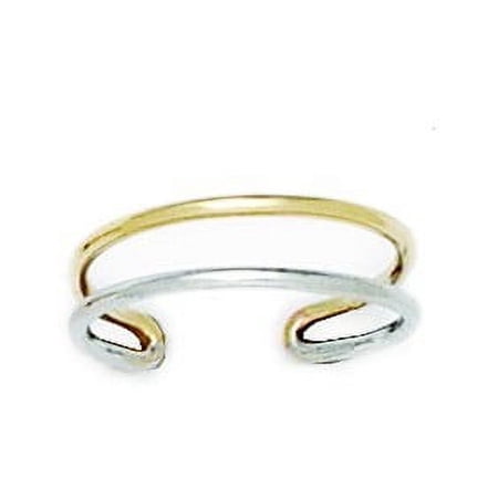 14k White Gold Adjustable Double Row Body Jewelry Toe Ring