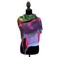 thumbnail image 2 of Double Side Rainbow Silky Tropical Colorful Exotic Pashmina Wrap Shawl Scarf, 2 of 6