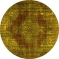thumbnail image 1 of Ahgly Company Machine Washable Indoor Round Persian Yellow Bohemian Area Rugs, 3' Round, 1 of 4