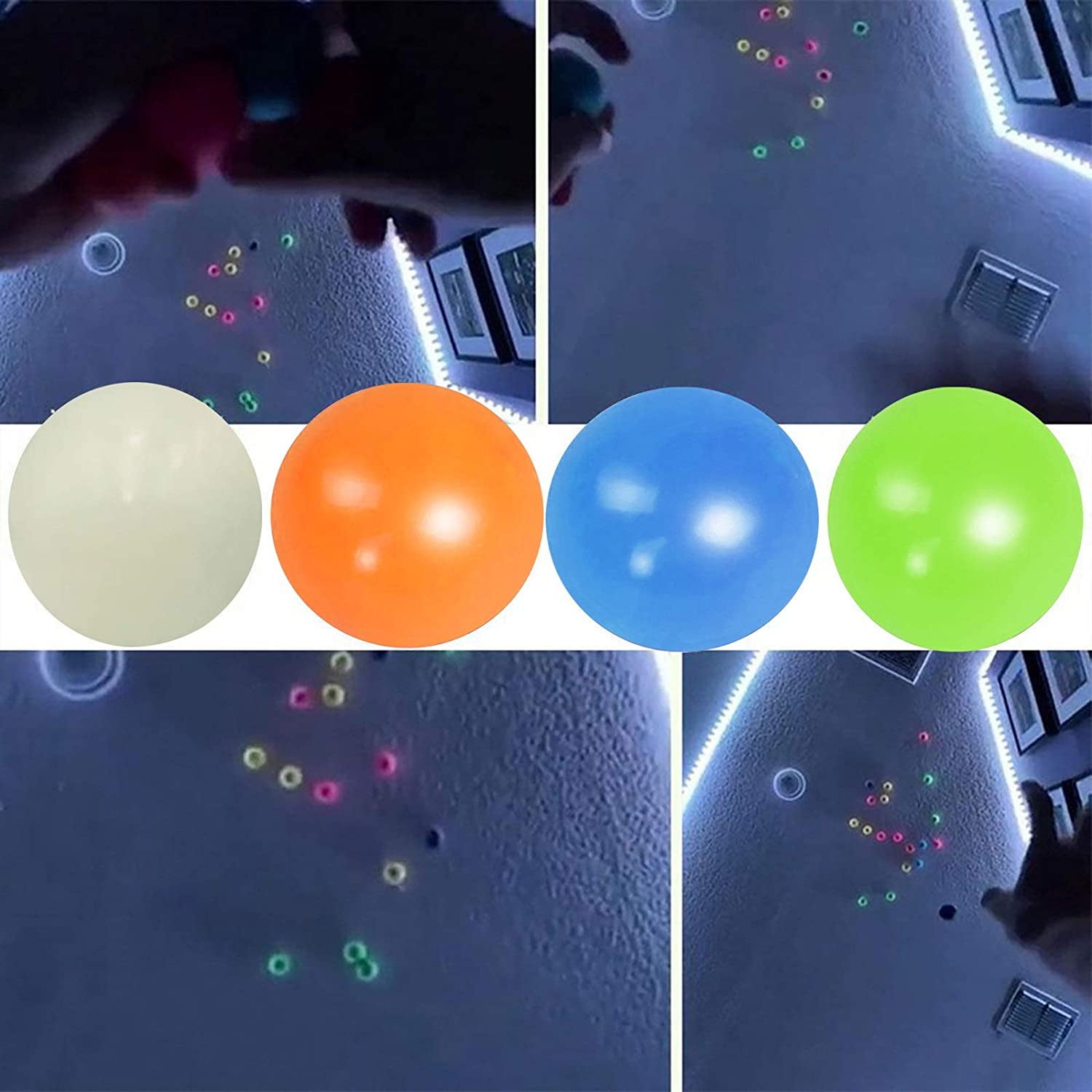 1/4PCS Sticky Wall Balls for Ceiling Stress Relief Globbles Squishy Kids Toys 