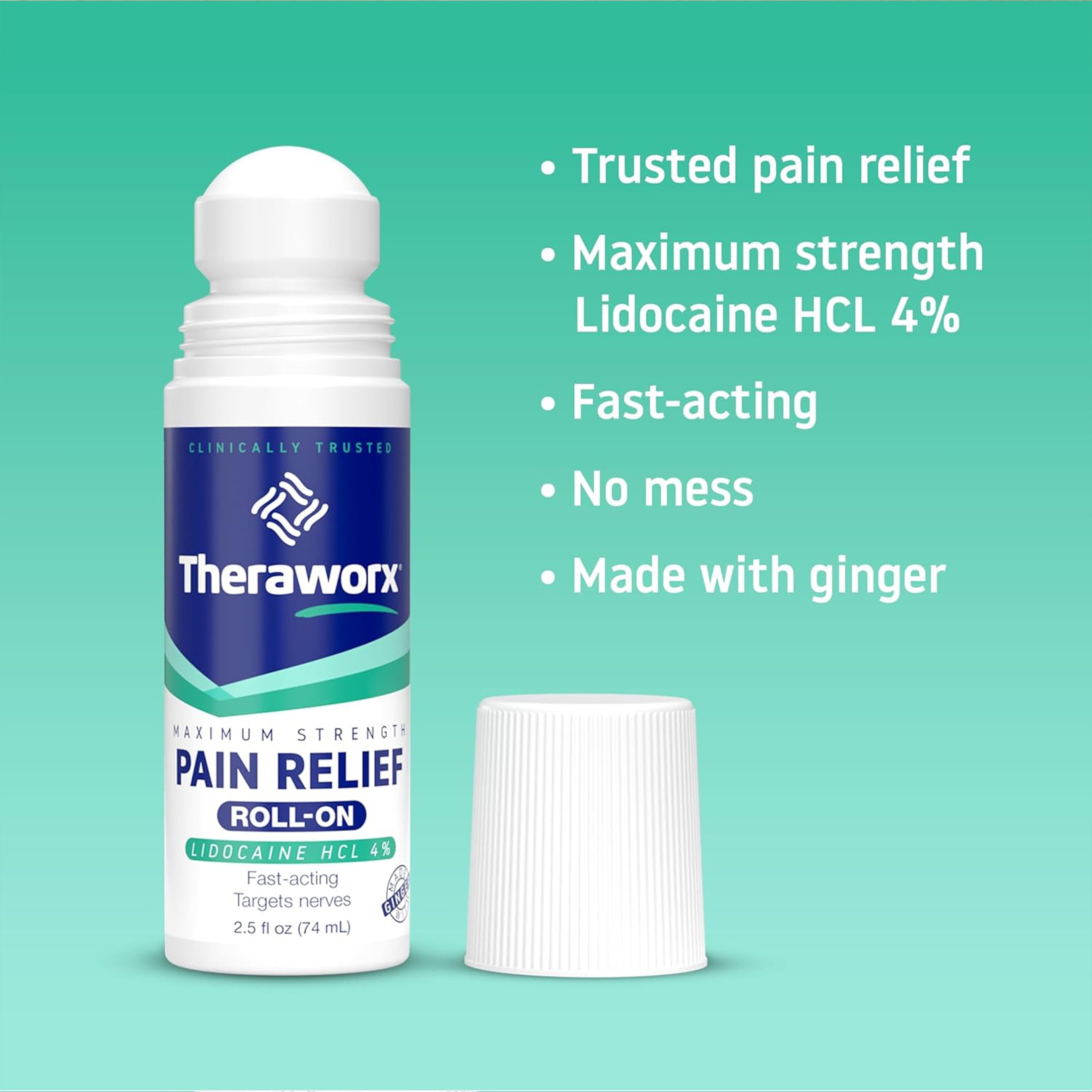 (2 pack) Theraworx Maximum Strength Pain Relief with Lidocaine, Topical Pain Relief