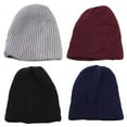 thumbnail image 5 of Men Fashion Knitting Slouchy Beanie Cap Baggy Vertical Stripe Warm Winter Hat, 5 of 8