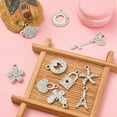 thumbnail image 5 of 10Pcs 10 Style Platinum Tone Alloy Rhinestone Pendants Flower & Heart Lock & Butterfly & Eiffel Tower Charms Crystal 15~36x11~19x2~4mm Hole: 1.8~4mm 1Pc/style, 5 of 5