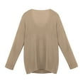 thumbnail image 3 of Fesfesfes Women Sweaters V-neck Loose Pullover Tops Casual Loose Solid Color Long Sleeves Sweater Tops Plus Size $10, 3 of 8
