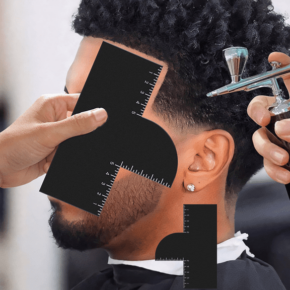 Barber Enhancement Card with Precise Measurement Markings, Reusable Hairline Shaping Template & Color Spray Line Up Tool for Professional Hair Styling