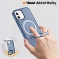 thumbnail image 4 of Dteck Magnetic Case for iPhone 12 /12 Pro,Shockproof Matte Translucent PC Case Compatible with Mag Safe Ring Holder Kickstand Silicone Bumper Cover for iPhone 12 /12 Pro,Blue, 4 of 6