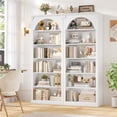 thumbnail image 2 of Homfa 6-Tier Bookcase with Arched Top and Pilasters, 72.8" H Accent Bookcase with Bark Grain Texture, White, 2 of 8