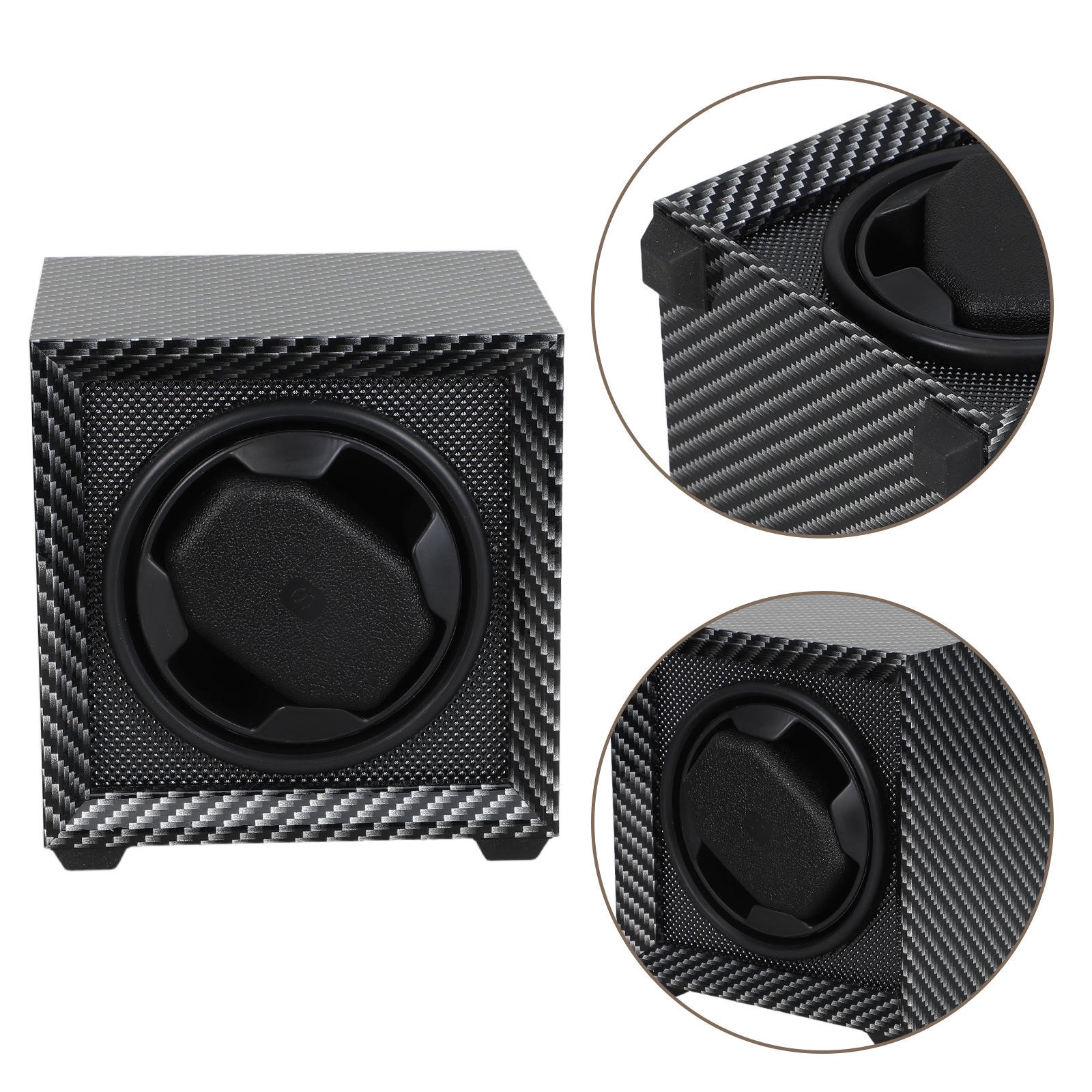 CTIRCHIU Rustic Wooden Single Watch Winder with Adjustable Two-Speed Settings and Secure Protective Storage Case
