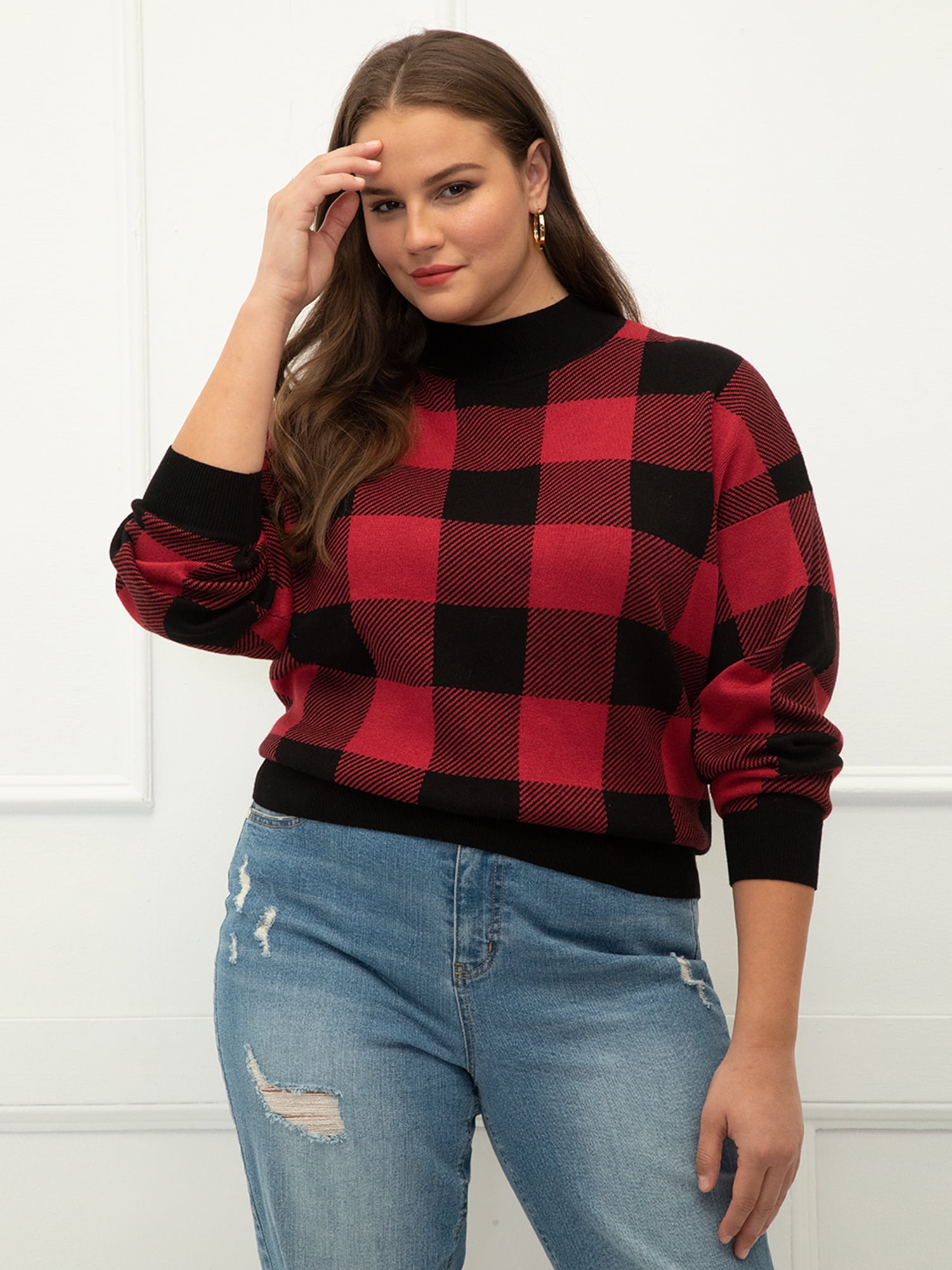 mock neck sweater plus size