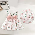 thumbnail image 2 of Odeerbi Toddler Girls Tank Dress Floral Sun Dress 0-3 Years Summer Dress Print Strawberry Sleeveless Dress with Hat Set Pink, 2 of 4