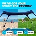 thumbnail image 6 of SUN NINJA 10x10 FT Pop-Up Beach Tent with Sand Shovel, Pegs & Stability Poles – Navy Blue Sun Shelter for Beach, Camping & Outdoor Activities, 6 of 8