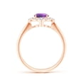 thumbnail image 2 of ANGARA Natural 1.15 Ct. Amethyst with Diamond Halo Ring in 14K Rose Gold for Women (Ring Size: 3.5), 2 of 8