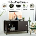 thumbnail image 4 of Demi Bonn TV Stand, TV Cabinet, Modern Entertainment Cabinet with Sliding Doors, Media Entertainment Center with Storage, for Living Room, Bedroom, Dark Brown, 4 of 9