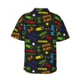 thumbnail image 3 of Daiia Pixel Game Hawaiian Shirt for Men Gentle Cotton Regular Short Sleeve Casual-Large, 3 of 9