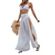 thumbnail image 4 of Txlixc, pantalones de playa para mujer, doble cara, corte alto, copo de nieve, bola de piel, adornado, cintura alta, pantalones para cubrir abdominales Txlixc  Estilo de ocio, 4 of 6